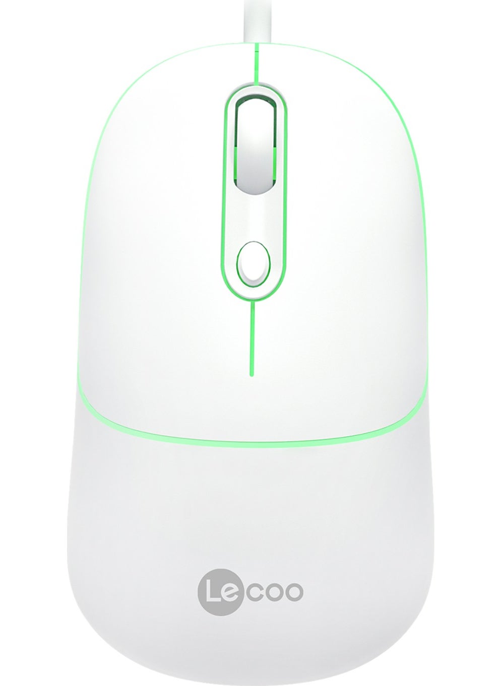 lecoo - Lenovo MS110 USB Wired RGB 2400DPI 4-Button Silent Click Optical Mouse White - Image 1
