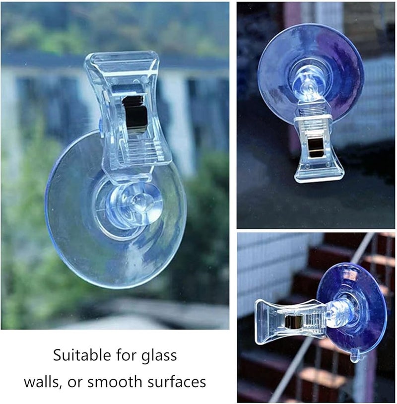 Set of 8 Clear Suction Cup Hook Clips for Home and Supermarket Organization - Image 3