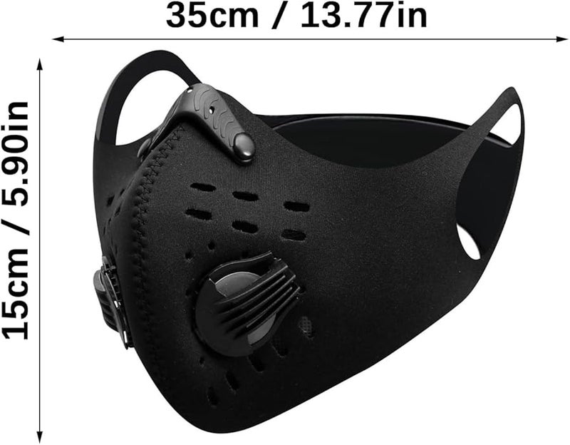 Blue Adjustable Reusable Face Mask With Carbon Valves For Cycling And Sports - Image 4