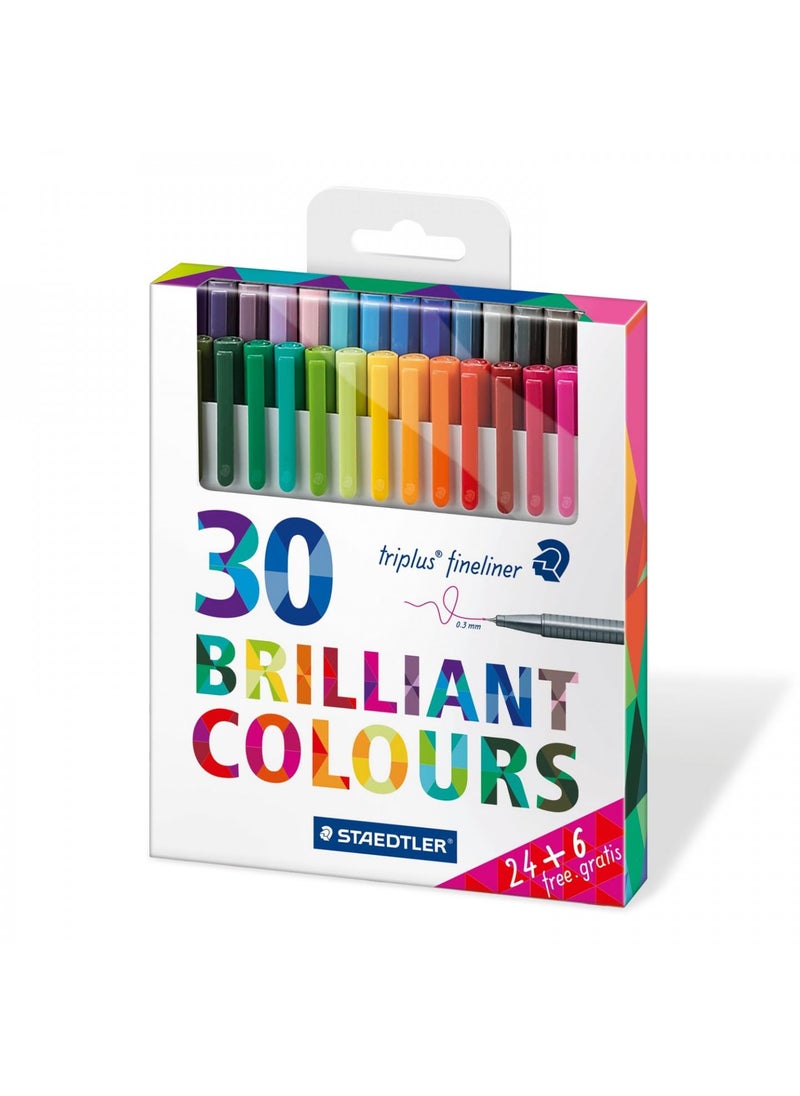 STAEDTLER Staedtler Triplus Fine Liner, Case Of 30 Shades Multicolor  - Image 1