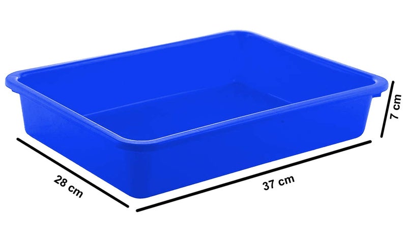 Kuber Industries Plastic 2 Pieces Large Size Stationary Office Tray, File Tray, Document Tray, Paper Tray A4 Documents/Papers/Letters/folders Holder Desk Organizer (Blue) CTKTC134803 - Image 2