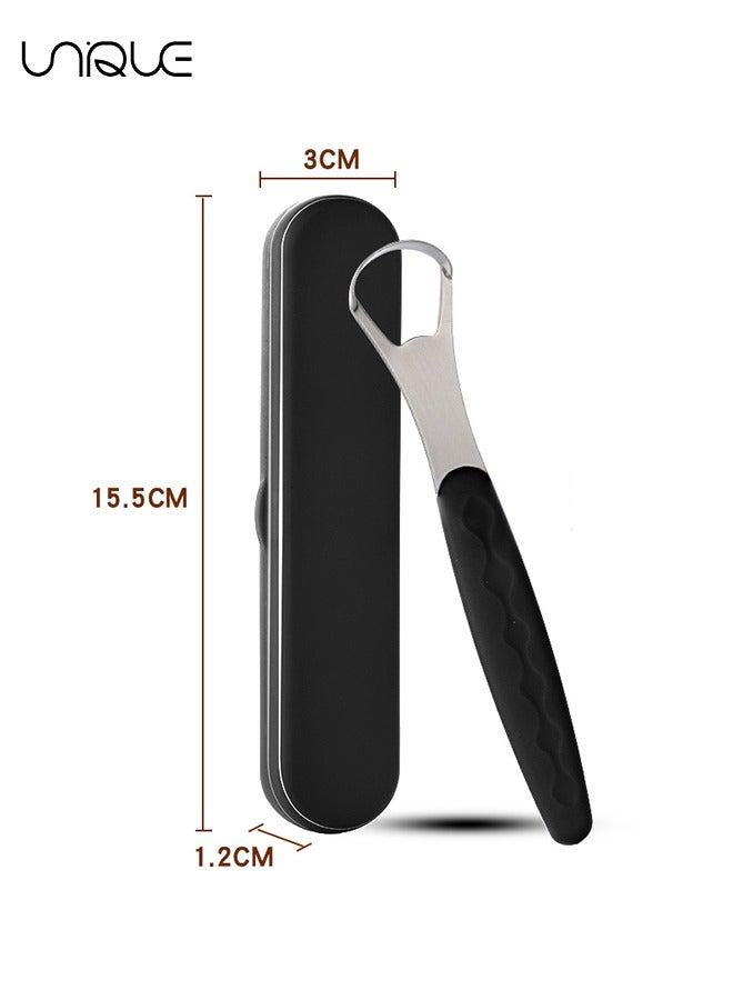 Unique 2 Pcs Tongue Scraper Cleaner for Adults & Kids, Oral Self Care, for Fresh Breath Dental Eliminate Bad Breath in Seconds -Tongue Scraper Cleaner Metal Brushes Set - Image 2