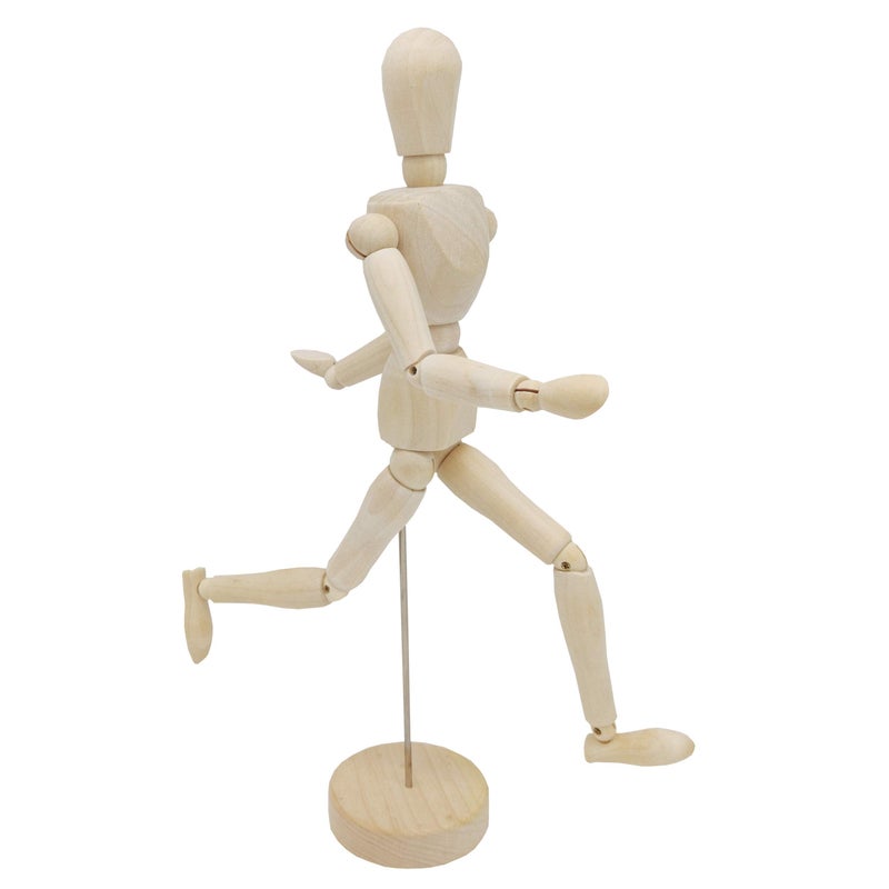 12 Wooden Artists Manikin Sketching Drawing Articulated Jointed Mannequin Wood Human Figure Model for Home Office Desk Decoration