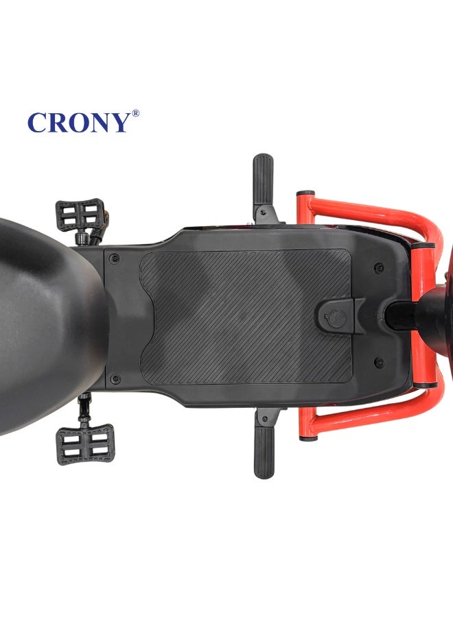 CRONY W12 Great Wall Cannon Black Adult Electric Scooter, 500W Brushless Motor, Detachable Portable Lead-Acid Battery, Aluminum Alloy Frame, 35km/h Top Speed, 30-40km Driving Range, 25° Climbing Ability, 150KG Max Load, 16 Inch Wheels 2.5-14 Front & Rear Tires, with Plastic Basket, Locking Brake, Speed Display, Rear Footrest, Reflectors & Silent Controller - Image 4