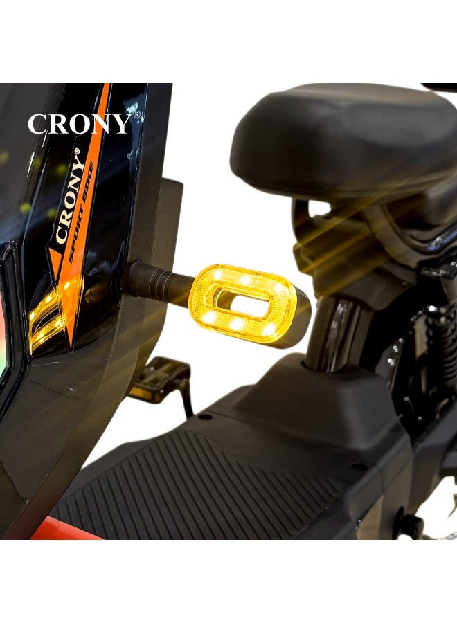 CRONY W12 Great Wall Cannon Black Adult Electric Scooter, 500W Brushless Motor, Detachable Portable Lead-Acid Battery, Aluminum Alloy Frame, 35km/h Top Speed, 30-40km Driving Range, 25° Climbing Ability, 150KG Max Load, 16 Inch Wheels 2.5-14 Front & Rear Tires, with Plastic Basket, Locking Brake, Speed Display, Rear Footrest, Reflectors & Silent Controller - Image 5