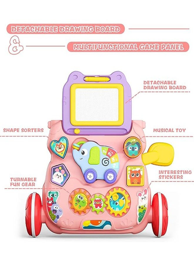 ZCM-HAPPY - Anti-Rollover Baby Walker With Drawing Board, Music, Toys - Image 1