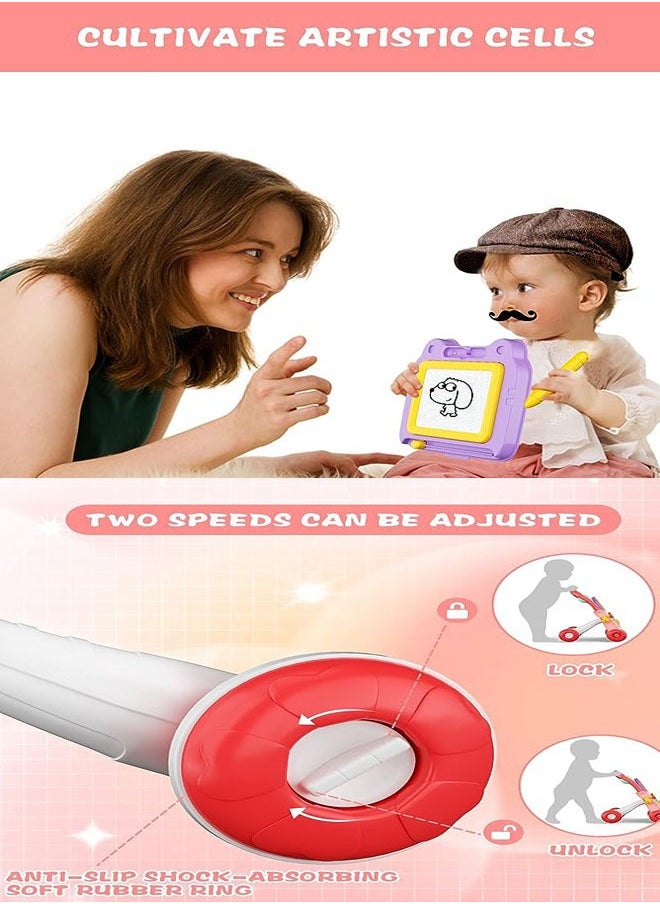 ZCM-HAPPY - Anti-Rollover Baby Walker With Drawing Board, Music, Toys - Image 1