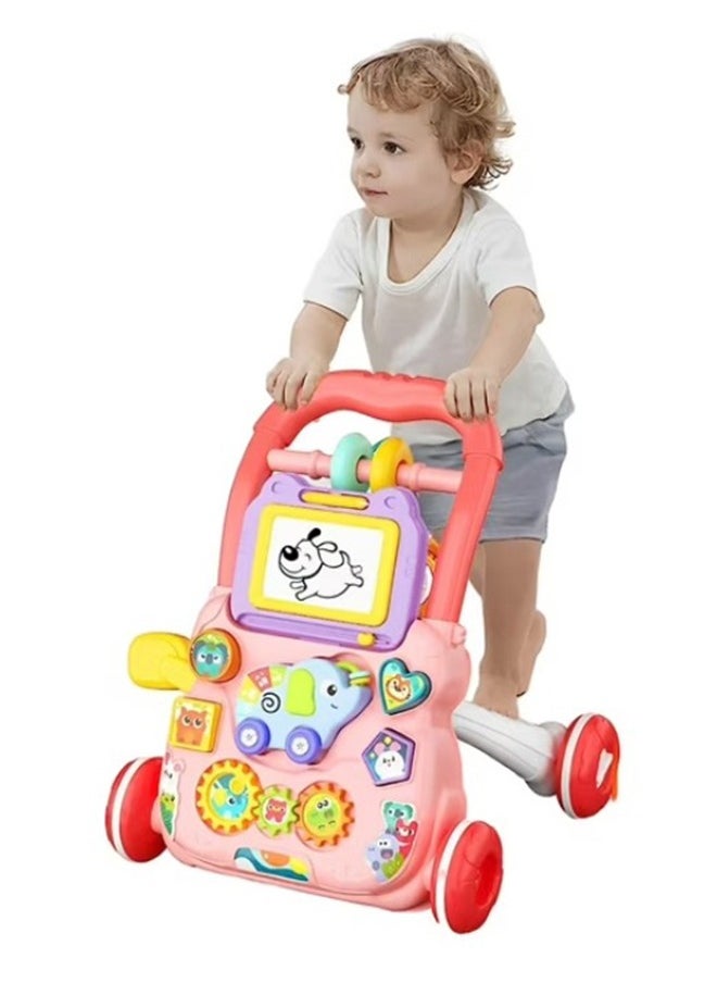 ZCM-HAPPY - Anti-Rollover Baby Walker With Drawing Board, Music, Toys - Image 1