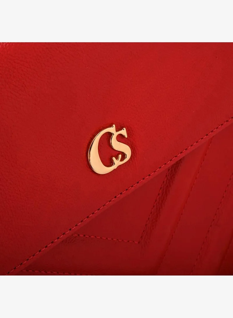 Carmen Steffens  Red Ruby Quilted Bag with Chain Strap for Women | Best Price UAE