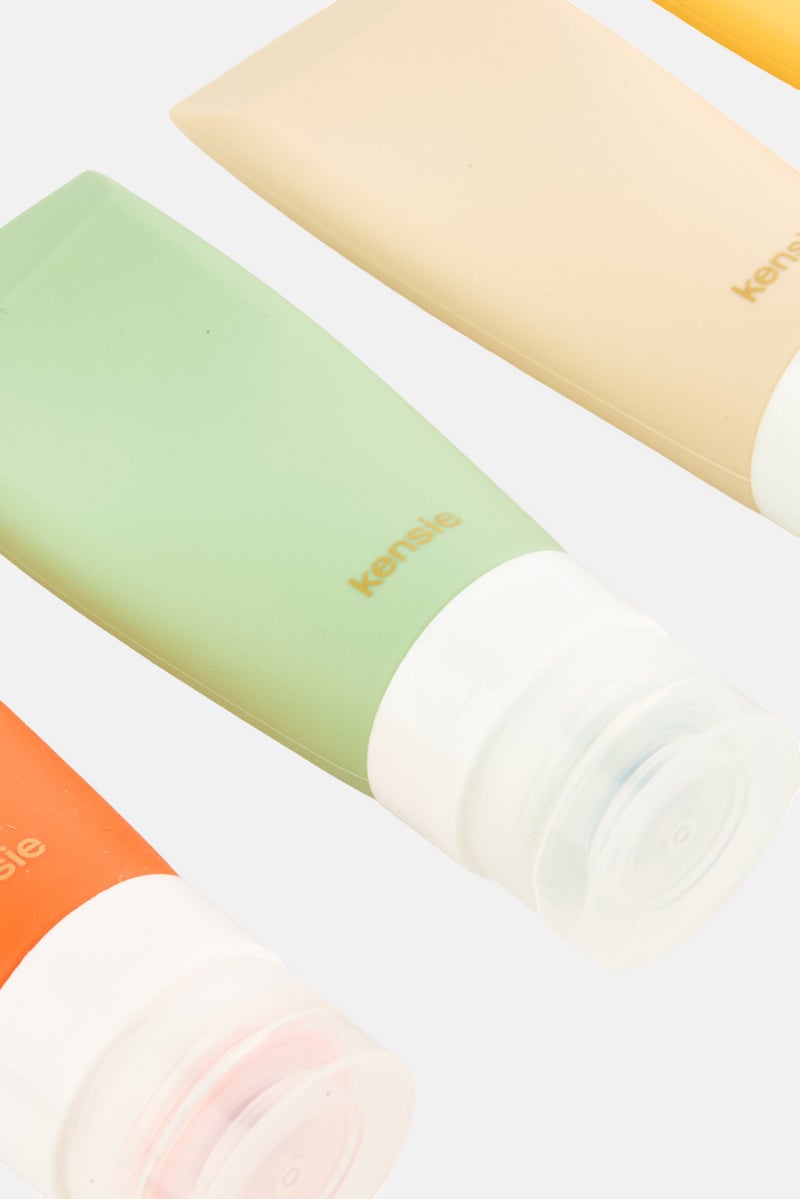 Kensie 4 Pieces Refillable Silicone Bottles, Multicolor - Image 3