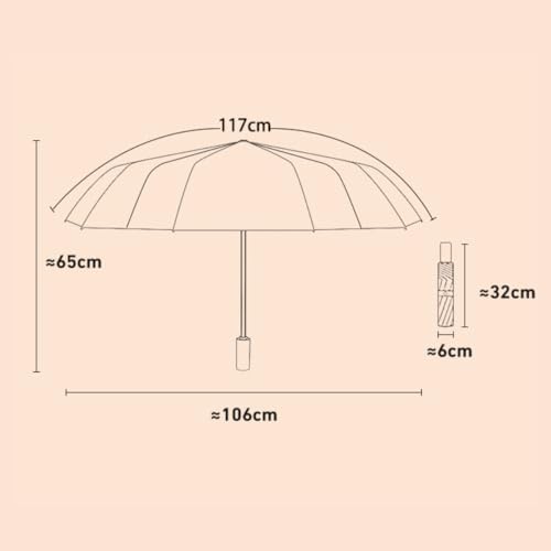 FOROLY Big Umbrella for Men, 3 Fold Auto Open Close Travel Umbrella with Reflective Stripe, Windproof Waterproof Folding Umbrella with 10 Reinforced Ribs, Compact Large Size (Maroon) - Image 2