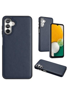 جراب هاتف بتغطية كاملة من الجلد لهاتف Samsung Galaxy A24 4G (أزرق)
