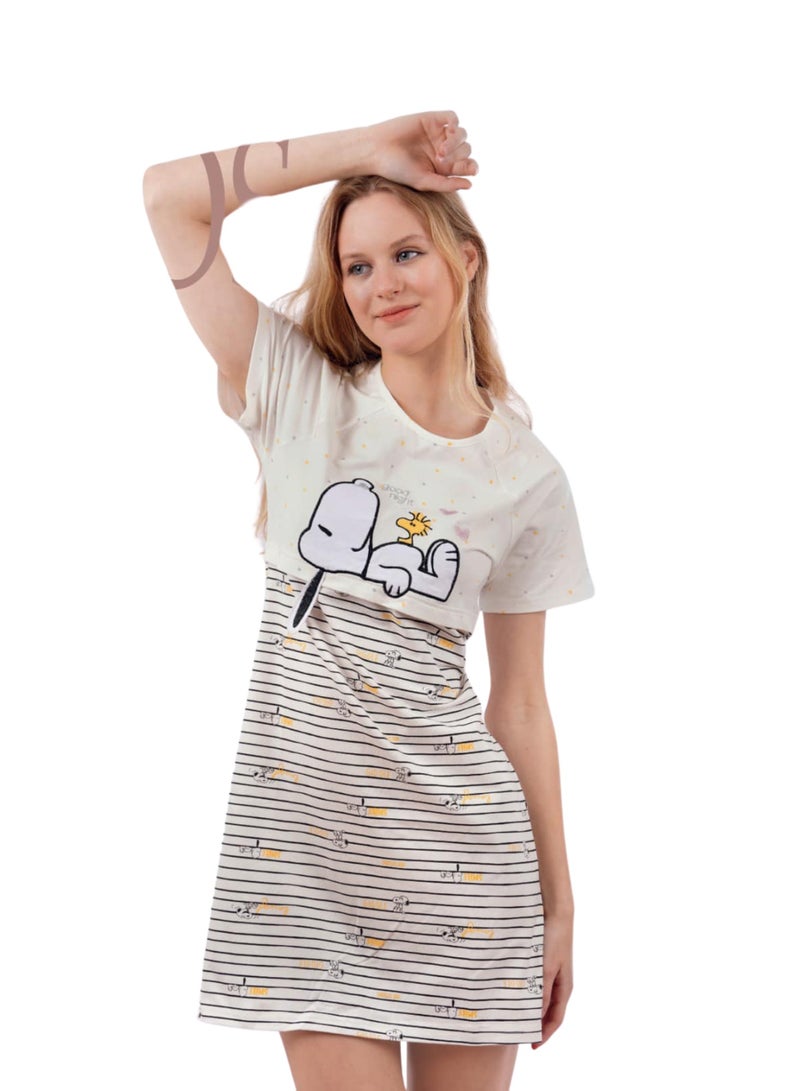 Snoopy Nightgown Summer Loose Sleep Dress 