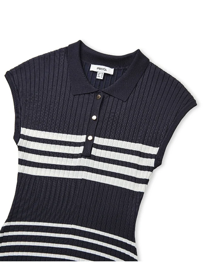 Ipekyol Slim Fit Striped Knit Dress