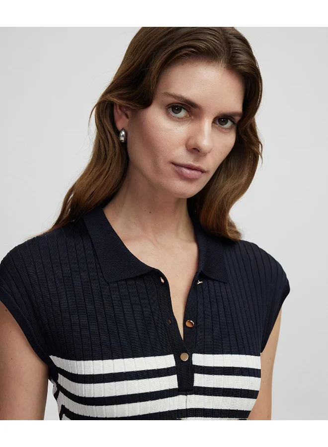 Ipekyol Slim Fit Striped Knit Dress