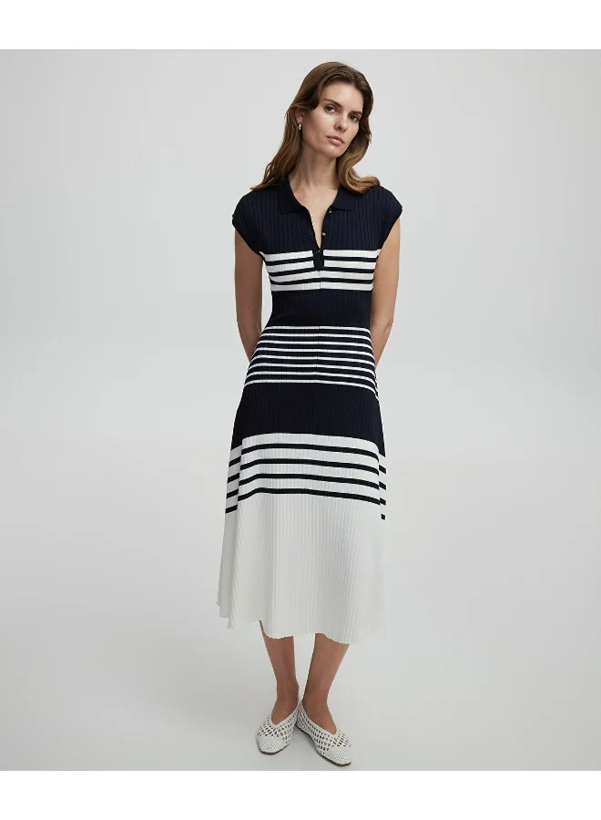 Ipekyol Slim Fit Striped Knit Dress