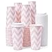 Tamone 100 PACK 20OZ Disposable Coffee Cups with Lids To Go Coffee Cups with Lids Leak Proof Pink Paper Cups for ColdHot Beverage Chocolate Cocoa for Home Office Party - Image 1
