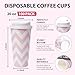 Tamone 100 PACK 20OZ Disposable Coffee Cups with Lids To Go Coffee Cups with Lids Leak Proof Pink Paper Cups for ColdHot Beverage Chocolate Cocoa for Home Office Party - Image 4