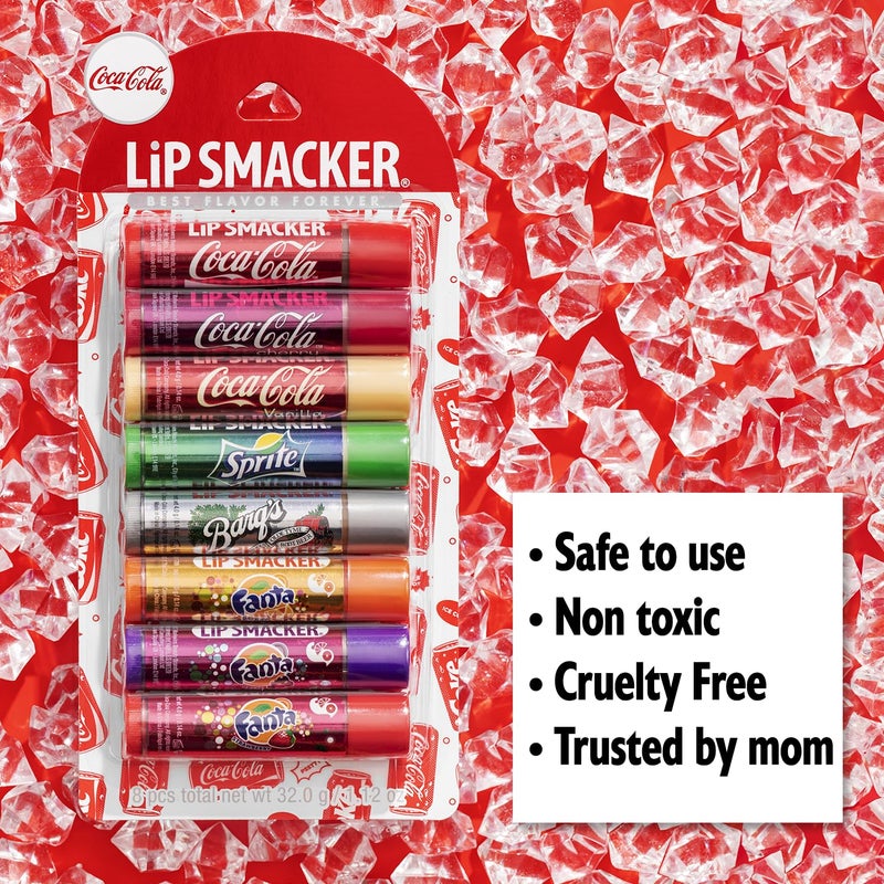 Lip Smacker Coca-Cola Flavored Balm, 8 Count, Flavors Coke, Cherry Vanilla Sprite, Root Beer, Orange Fanta, Grape Strawberry Fanta - Image 5