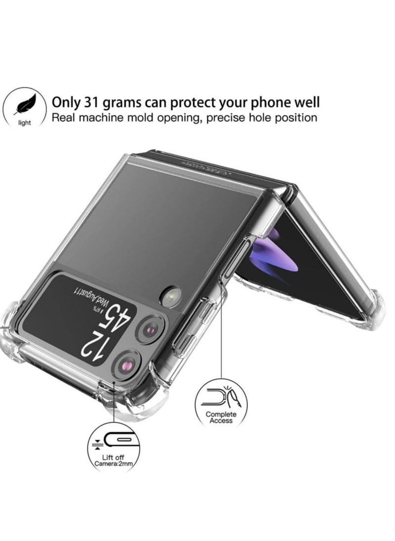 Raxoom Samsung Galaxy Z Flip 4 5G Clear Case,[Hard PC][Reinforced Corners][Slim&Lightweight] Shockproof Protective Phone Case - Image 2