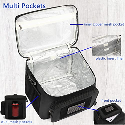 FlowFly Tactical Lunch Bag Large Insulated Lunch Box Cooler Tote for Men, Women with MOLLE/PALS Webbing (Black) - Image 5