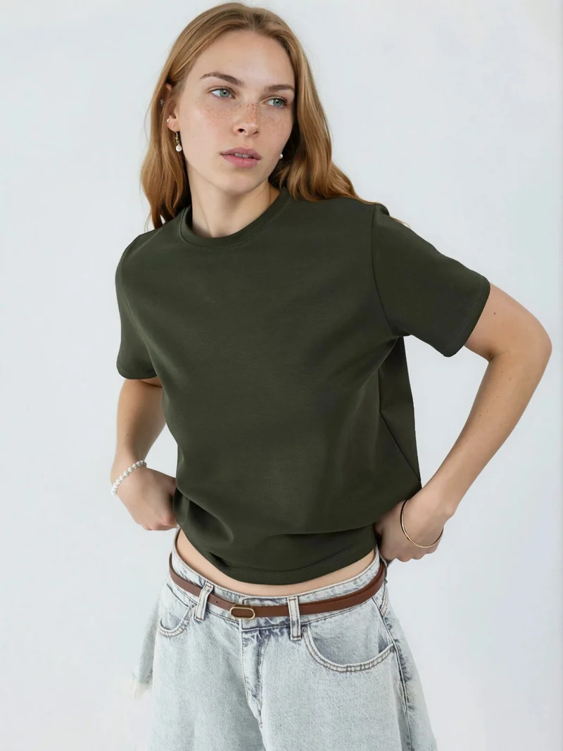 Busem BUSEM Plain Crew Neck T-Shirt
