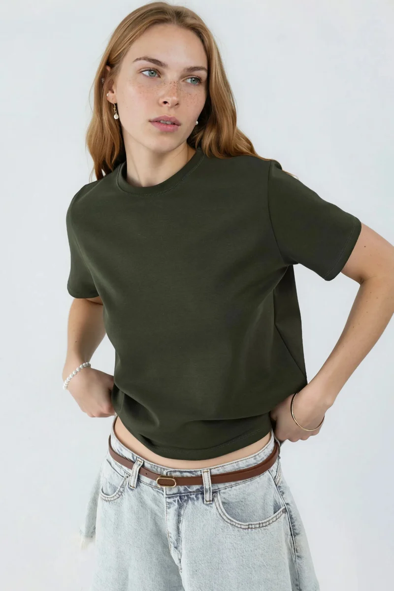 بوسيم BUSEM Plain Crew Neck T-Shirt
