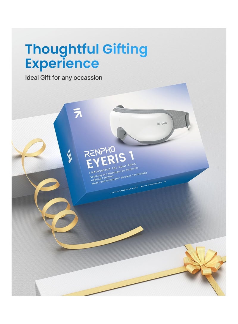 RENPHO Eyeris 1 Eye Massager With Heat Air Compression Bluetooth Music Rechargeable Eye Therapy Massager White - Image 3