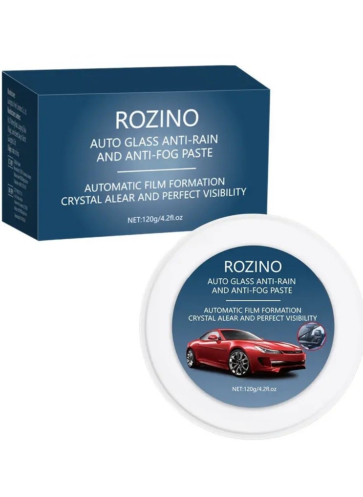 Rozino ROZINO Automotive Glass Cleaning Cream - Stain Remover, Anti-Fog & Rain Repellent for All Car Windows  - Image 1