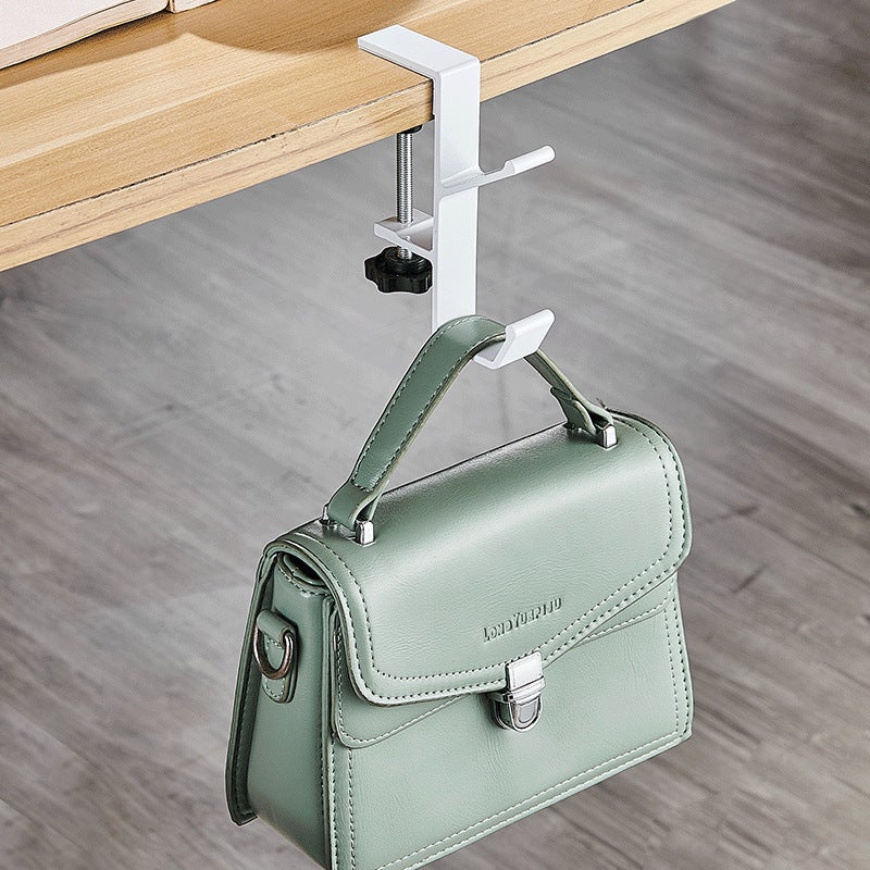 Student Desk Side Bag Hook Organizer Upgraded White can be fixed 