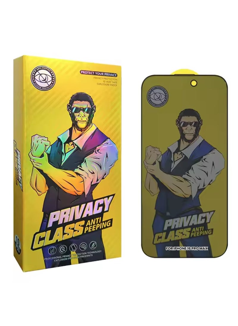 IAF For iPhone 16 Pro Max (2024) Anti-peeping 9H Privacy Full Screen Tempered Glass Privacy Tempered Glass Screen Protector - [1Pack]  - Image 1