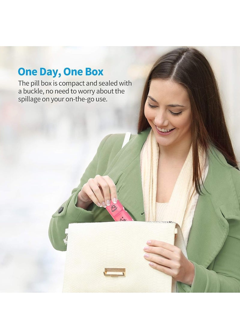 30-Day Pill Organizer with Unique Handle - AM/PM Travel Case for Vitamins, Supplements & Medications, 31 Compartments - Image 4