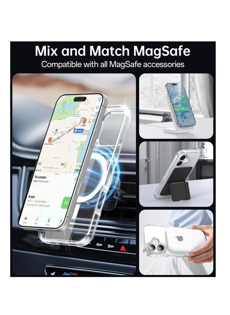 Aookay - [5 in 1] Magnetic Case Compatible with iPhone 16 Plus [Anti-Yellowing] [Fit for Magsafe] with Screen Protector (2 Pack) + Camera Lens Protector (2 Pack), Clear Case Cover - Image 1