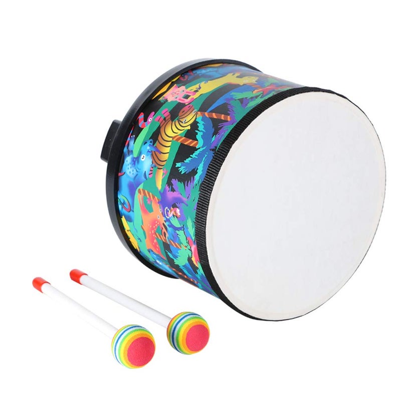 Ubblove Floor Tom Drum for Kids 8 inch Percussion Instrument Music Drum with 2 Mallets for Baby Children Special Christmas Birthday Gift Black - Image 3