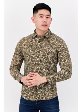 Levi's Men Slim Fit Long Sleeve Allover Print Casual Shirts, Olive/White  - Image 1