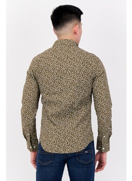 Levi's Men Slim Fit Long Sleeve Allover Print Casual Shirts, Olive/White  - Image 3