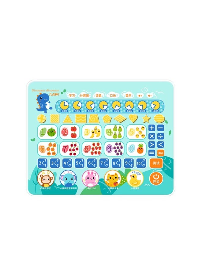 Children's Learning Machine Mathematics Tablet Oral Calculation Practice First Grade Mathematics Point Reading Machine 3-6 Years Old Above Early Education Thinking-Color:Blue