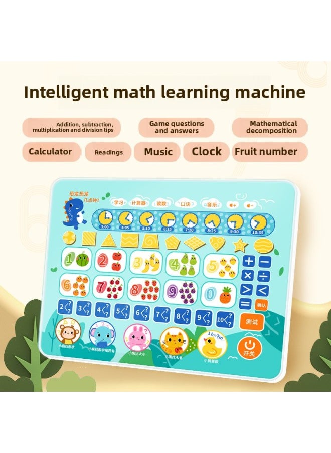 Children's Learning Machine Mathematics Tablet Oral Calculation Practice First Grade Mathematics Point Reading Machine 3-6 Years Old Above Early Education Thinking-Color:Blue