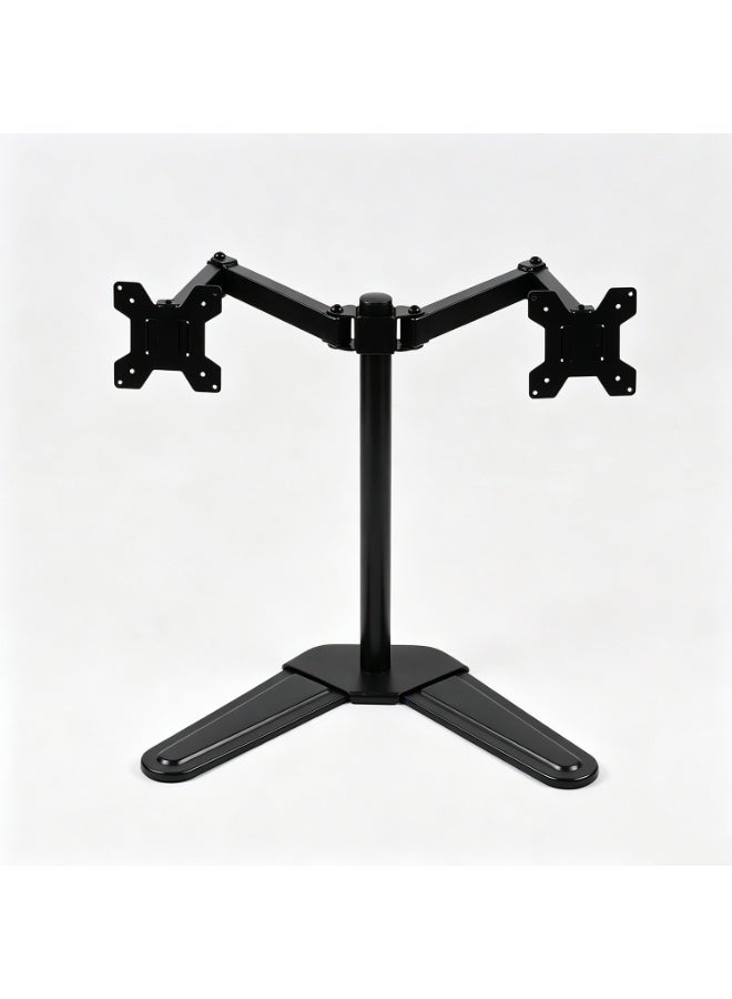 Dual Monitor Stand - Freestanding & Height Adjustable Monitor Desk Mount, Steady Vesa Mount Computer Stand For 2 Screens Up To 27 Inches, Hold Up To 17.6 Lbs,Vesa 75x75/100x100mm - Image 1