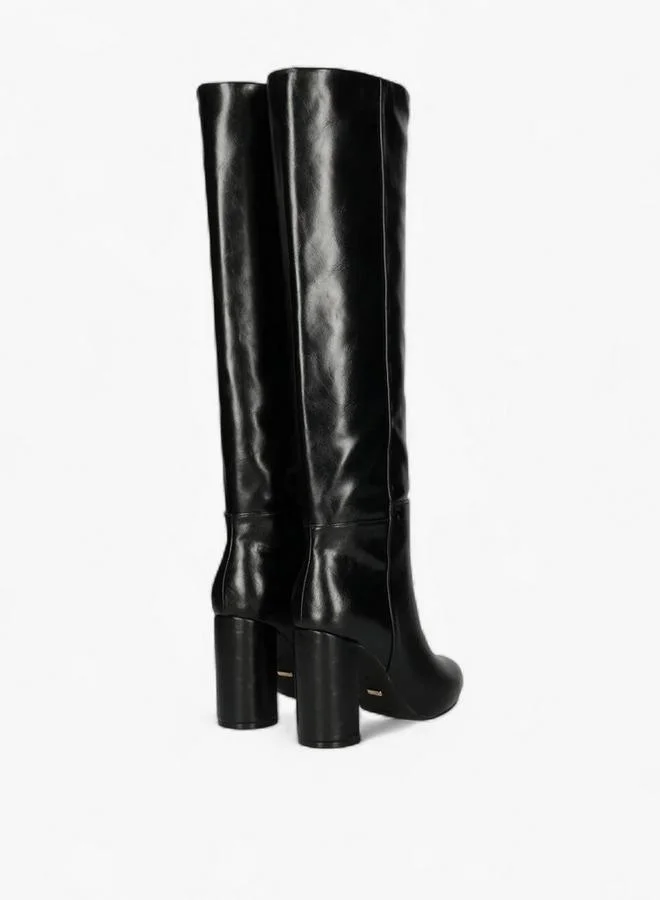 MEXX Solid High Shaft Boots with Block Heel