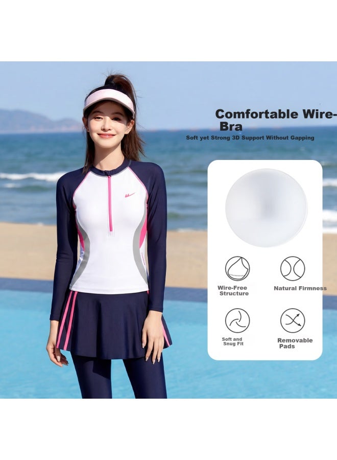 Pull Back Warrior Women's Long Sleeve Long Pants Swimsuit High-grade Sun Protection Hot Spring Surfing Snorkeling Jellyfish Suit 16098h1l Black 2XL - Image 2