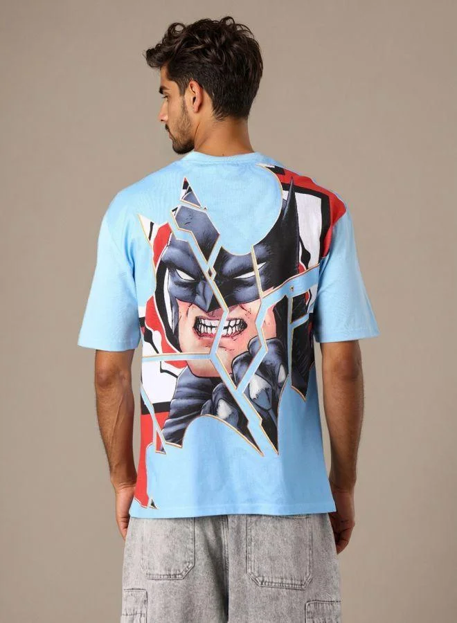 ذا انديان كراج كو Men Boxy Fit Batman Printed Crew Neck Half Sleeves T-Shirt