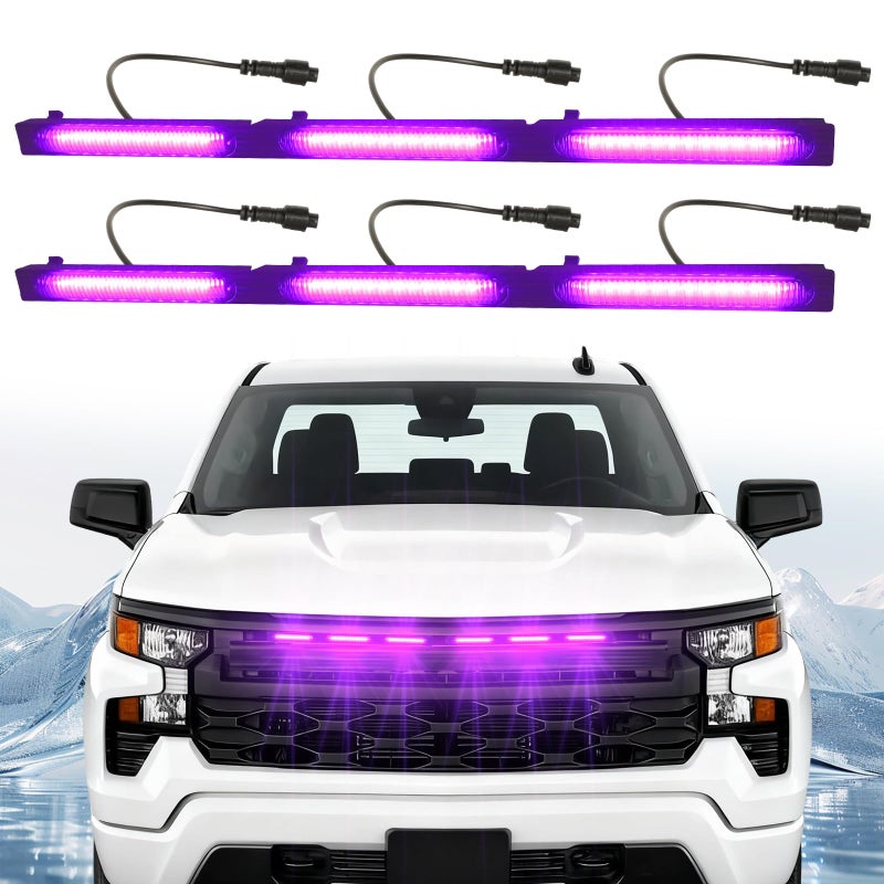 CFDSDE LED Front Grille Lights Fits for 2022-2025 Silverado 1500 WT Custom Trail Boss Custom Grill Lights Front Bumper Light for Chevr y Silverado 1500 Accessories 84692656 (RGB) - Image 1