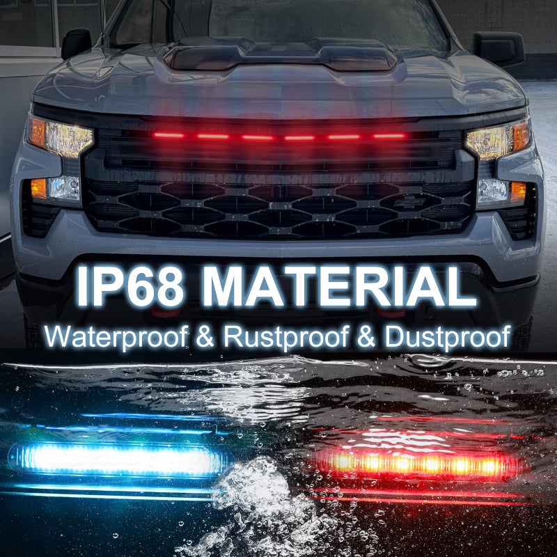 CFDSDE LED Front Grille Lights Fits for 2022-2025 Silverado 1500 WT Custom Trail Boss Custom Grill Lights Front Bumper Light for Chevr y Silverado 1500 Accessories 84692656 (RGB) - Image 5