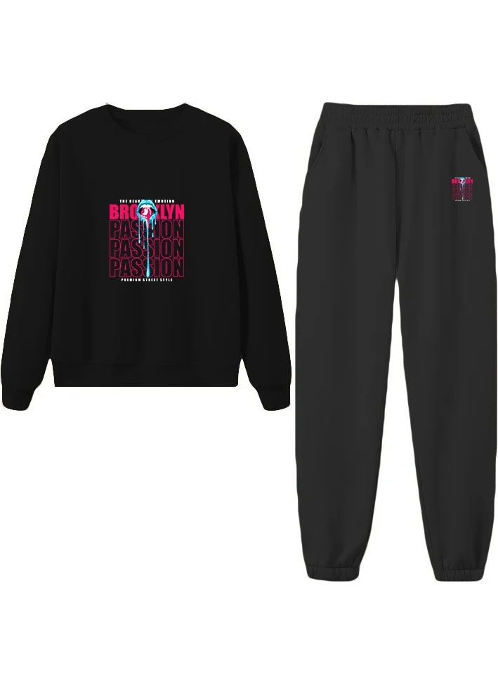 دوغ فش Tracksuit Brooklyn Printed Plus Size Bottom Top Set