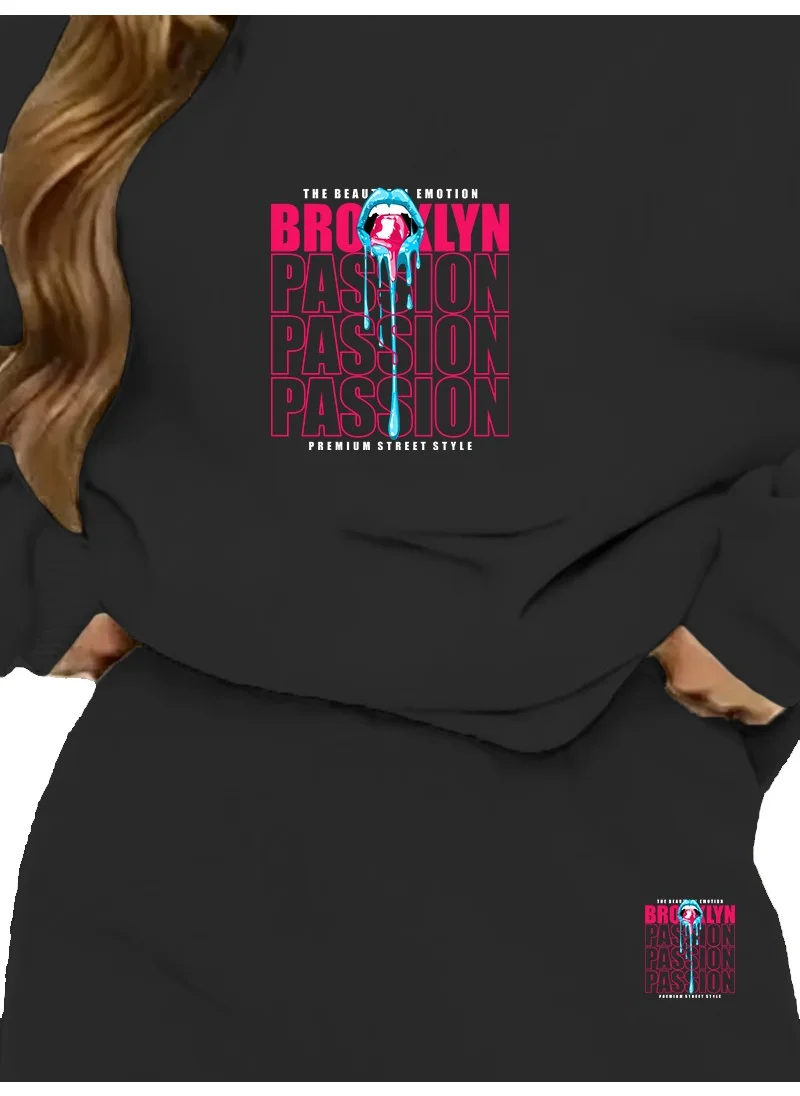دوغ فش Tracksuit Brooklyn Printed Plus Size Bottom Top Set