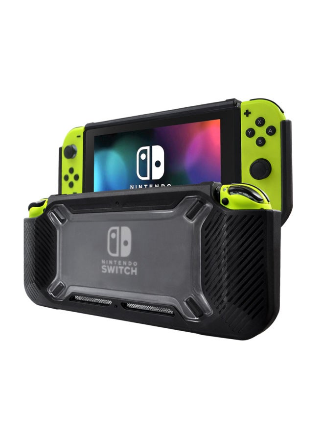 Nintendo Switch Game Console Integrated Rubber Protection Hard Shell TPU Non-slip Grip Switch Protective Shell-Product Color:Black  - Image 1