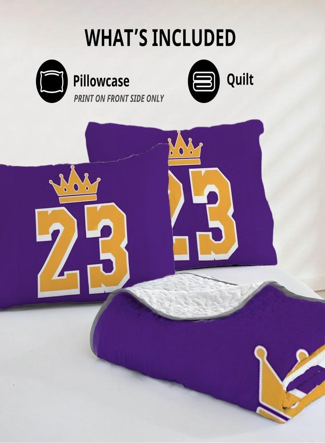 Allenjoy Twin Size Purple Warriors Quilt Bedspreads Basketball Legends Bed Set Bedding Coverlet Fabric Washable with 1 Pillowcase SC00296-007 - Image 5