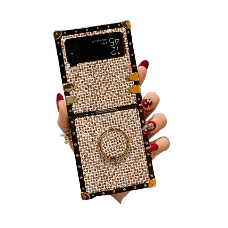 غطاء واقي | مقاوم للصدمات لـ Samsung Galaxy Z Flip 7 | حماية من السقوط | ذهبي شامبانيا | Plastic - Image 1