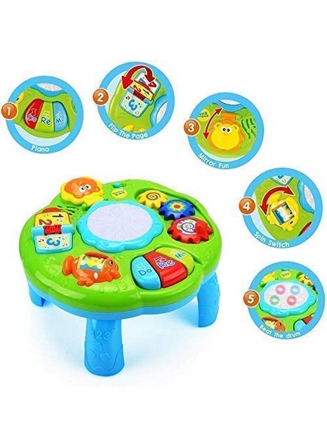Galaxy Hi-Tech - galaxy hi-tech musical learning table baby toys - early educational development activity center multiple modes game for toddlers boys girls kids infant music lighting animals sound gifts-Multi color - Image 1